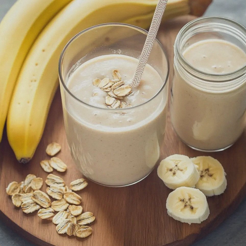 Bananen Haferflocken Smoothie einfach zubereiten