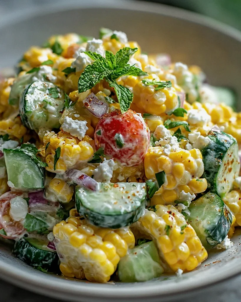 Cremiger Street Corn Gurkensalat – Erfrischend und lecker!