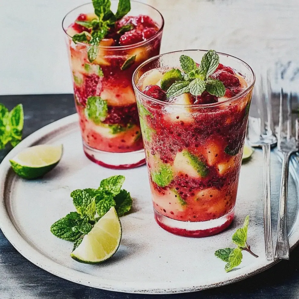 Erdbeer-Bowle Hugo mit Minze und Limette