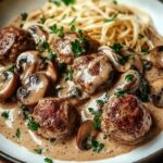 Hackbällchen in Champignon-Rahmsoße