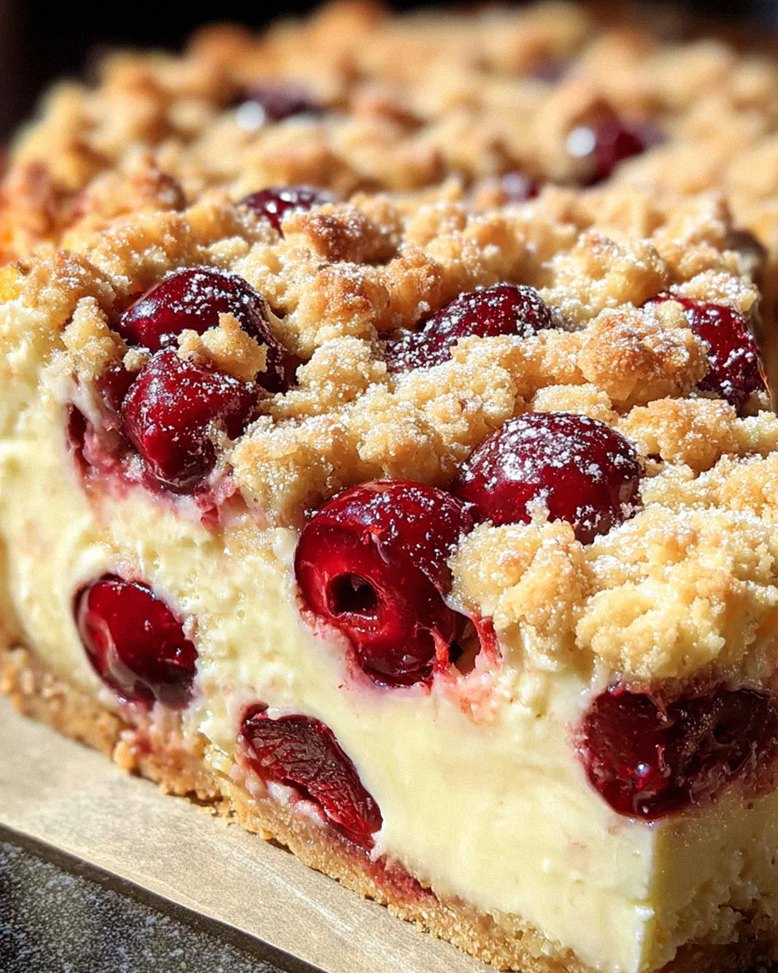 Käsekuchen mit Kirschen