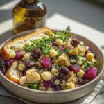 Kichererbsen Rote Bete Feta Salat mit Zitronen-Vinaigrette
