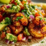 Knusprige Air Fryer Shrimp Tacos mit Avocado Salsa