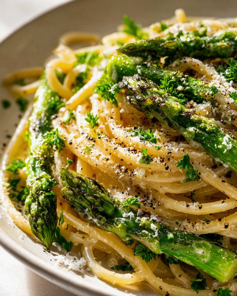 Leckere Spargel Pasta mit grünem Spargel - schnell & einfach! – Schritt 1
