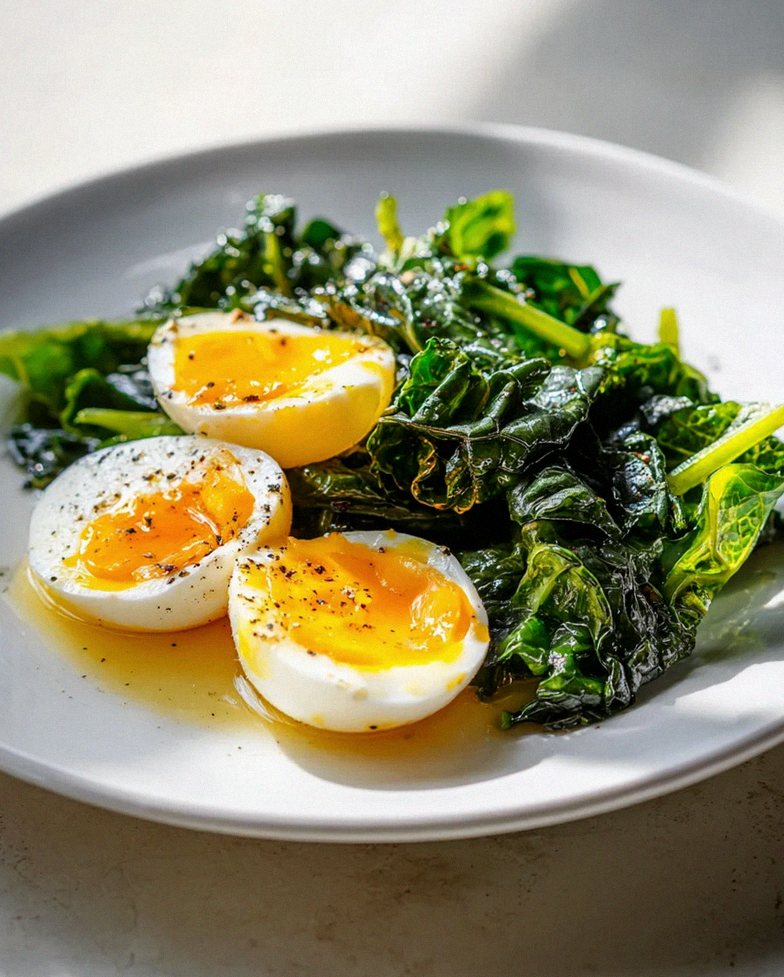 Low Carb Dinner: Hartgekochtes Ei mit Blattgemüse genießen! – Schritt 1