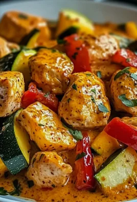 Paprika Zucchini Sahne Hähnchen einfach zubereiten