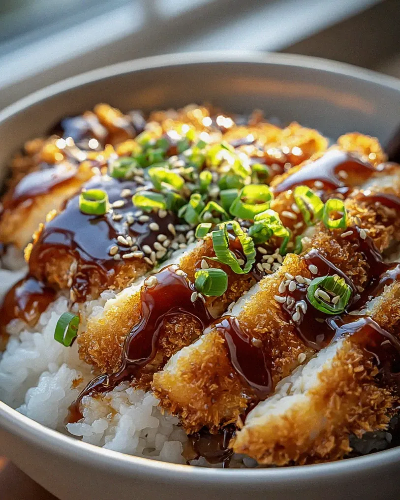 Unwiderstehliche Rinder-Katsu-Bowls mit Tonkatsu-Soße!