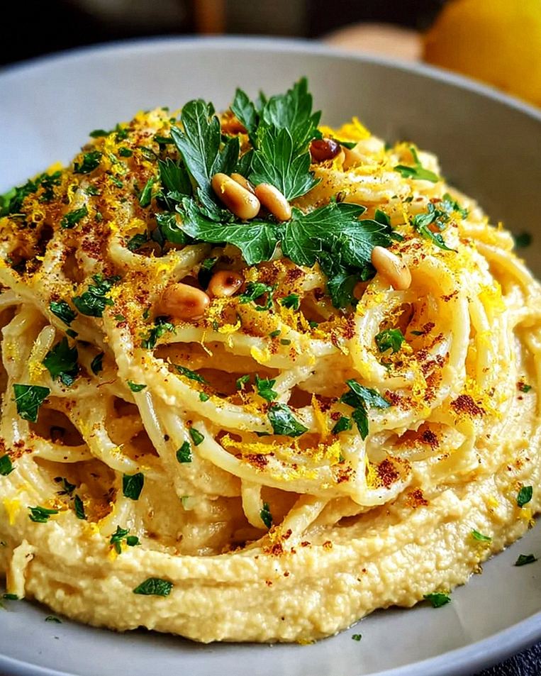Zitronige Hummus-Pasta – Schritt 2